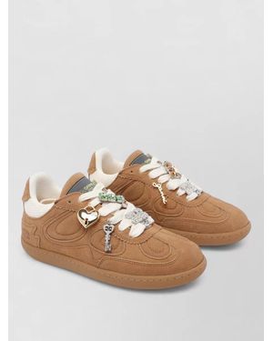 Ganni Suede Leather Low-Top Trainers - Pink