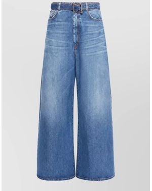 Sportmax Denim Distressed Wide-Leg Jeans - Blue