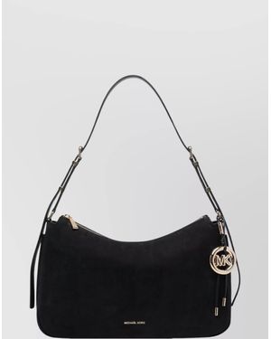 MICHAEL Michael Kors Nolita Suede Shoulder Bag With Removable Strap - Black