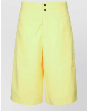 Jacquemus Wool Cropped Tailored Trousers - Yellow