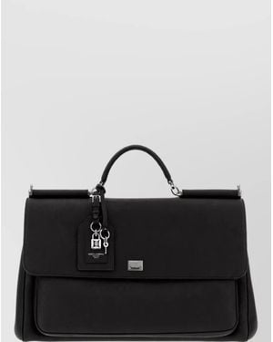 Dolce & Gabbana Leather Top Handle Briefcase - Black
