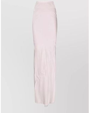 Rick Owens High Waist Midi Skirt Side Slit - Pink