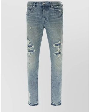 Purple Low-Rise Straight-Leg Denim Jeans - Blue