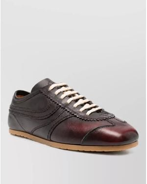 Dries Van Noten Leather Low-Top Sneakers - Brown
