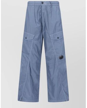 C.P. Company Wide Leg Trousers Belt Loops Cargo Goggle - Blue