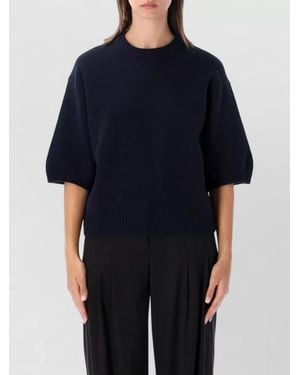 Soeur Merino Wool Knit Sweatshirt - Blue