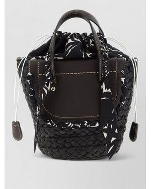 CUBA LAB Habanera Silk Bucket Bag Top Handle - Black
