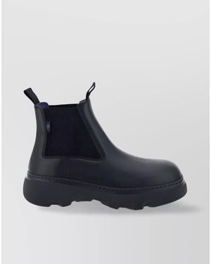 Burberry Leather Ankle Boots - Blue