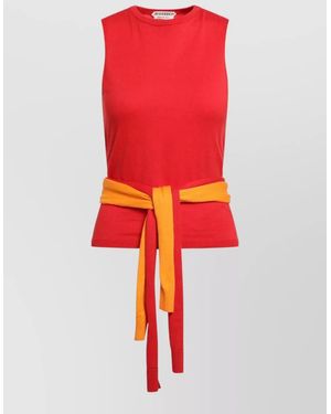 JW Anderson Sleeveless Top Round Neck Contrasting Tie - Red
