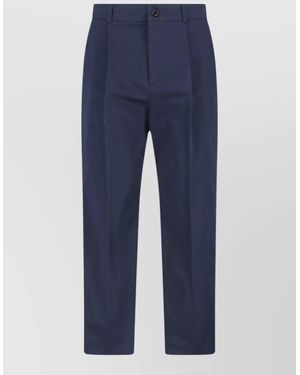 Valentino Straight Shorts Belt Loops Back Pocket - Blue