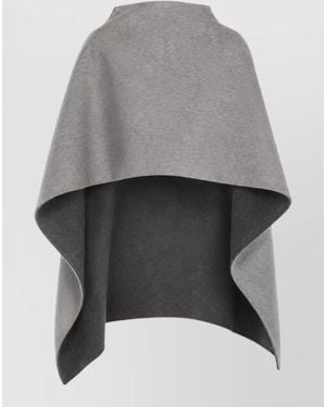 Alberta Ferretti Asymmetric Hem Open Front Soft Scarf Wrap - Gray