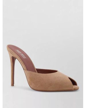 Paris Texas Peep Toe Suede Finish Flat Sandals - Pink