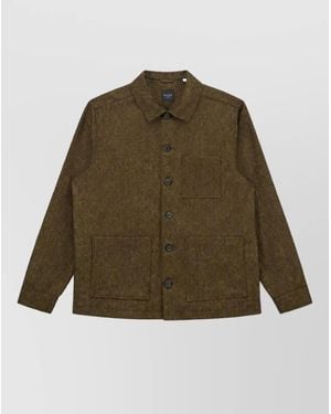 Xacus Wool Regular-Fit Shirt Jacket - Green