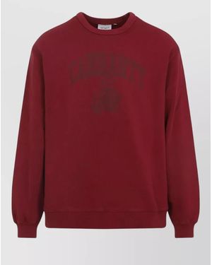 Carhartt Crew Neck Sweatshirt With Ribbed Cuffs And Hem - Red