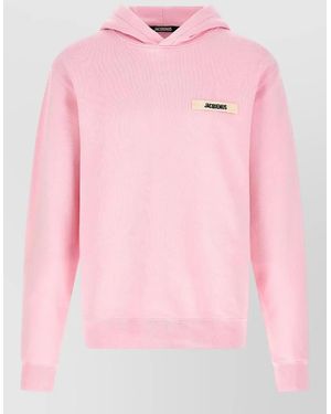 Jacquemus Gros Grain Signature Hooded Knit Sweatshirt - Pink