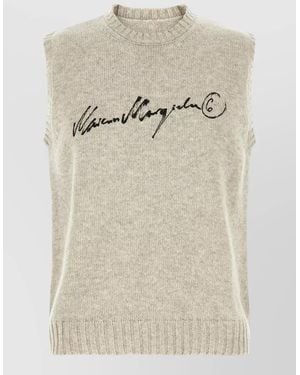 MM6 by Maison Margiela Margiela 6 Sleeveless Knit Vest - Natural