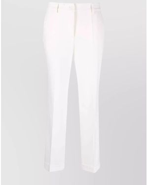 P.A.R.O.S.H. Wool High-Rise Cropped Straight-Leg Trousers - White