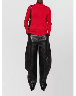 Pinko Wool Cashmere Crewneck Sweater - Red