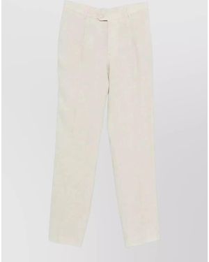 Etro Tailored Linen Trousers Single Front Pleat - White