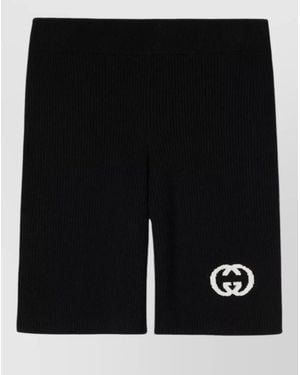 Gucci Ribbed Knee-Length Shorts - Black