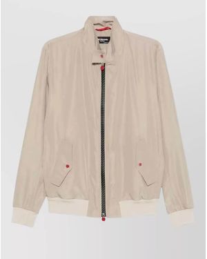 Kiton Bomber Jacket Contrasting Front Zipper - Natural