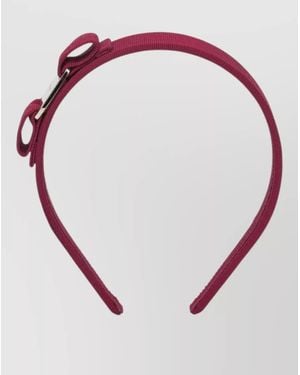 Ferragamo Vara Ribbed Texture Bow Hairband - Pink