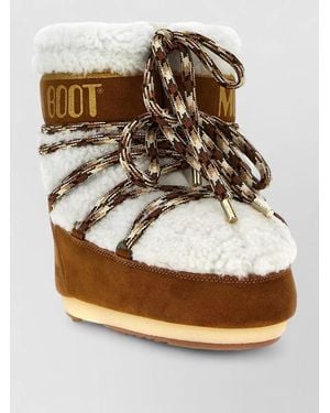 Moon Boot Ankle Boots Round Toe Rubber Sole Suede - Multicolor