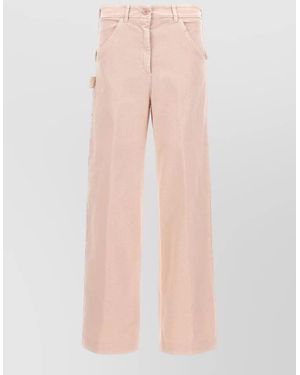 Nude Cotton Mid-Rise Straight-Leg Cargo Pants - Pink