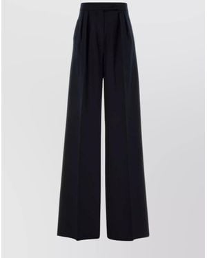 Max Mara High Waist Wide-Leg Pleated Pants - Blue