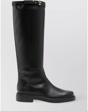 Tod's Leather Knee-High Boots - Black