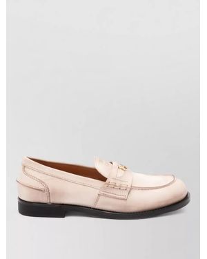 Miu Miu Leather Loafers - Natural