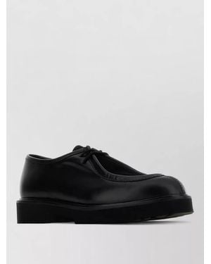 Max Mara Leather Lace-Up Shoes - Black