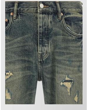 Purple Mid Straight-Leg Denim Jeans - Green