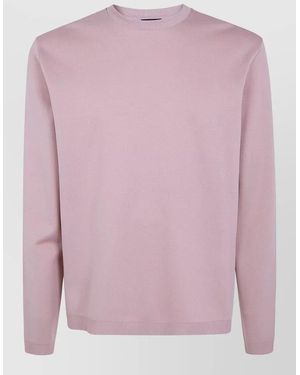 Herno Long Sleeve Crew Neck Plain Top - Pink