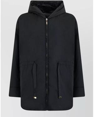 Max Mara Hooded Jacket Loose Fit Transitional Seasons - Black