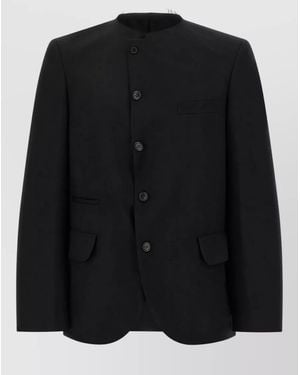 Comme des Garçons Wool Raw Cut Hem Suit Jacket - Black