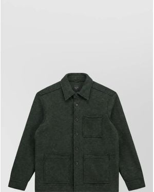 Xacus Virgin Wool Shirt Jacket - Green