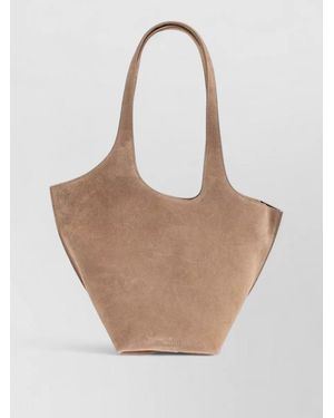 The Attico Medium Suede Leather Shoulder Bag - Natural
