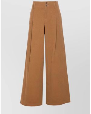 パンツ Chloe Brown Palazzo Pants In Cotton Chloé High Rise Wide Leg Pants In Cotton Canvas | Chloé US