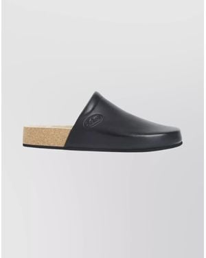 Balenciaga Leather Flat Mules - Grey