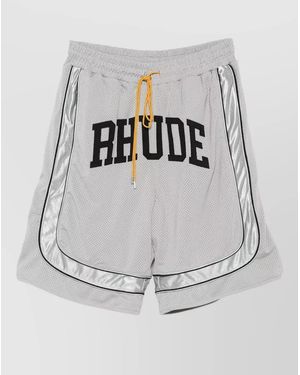 Rhude Mesh Logo-Print Drawstring Shorts - Grey