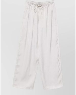 Emporio Armani Striped Wide-Leg Pyjama Trousers - White