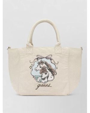 Ganni Easy Pony Medium Tote Bag Shoulder - White