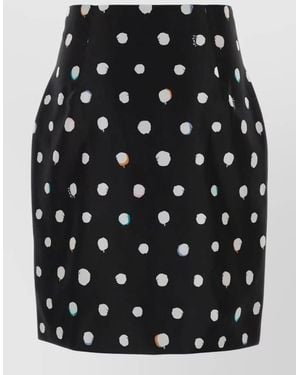 Fendi Silk Printed Fitted Skirt - Black