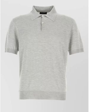 Prada Shirt Collar Polo - Grey