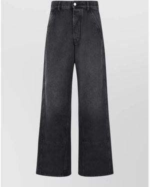 Marni Denim High-Rise Wide-Leg Workwear Jeans - Blue