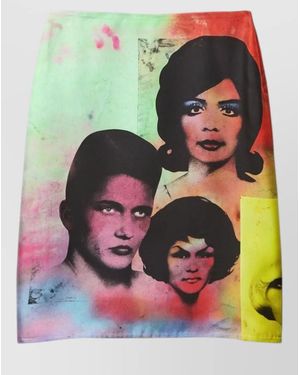 Versace Silk Twill Skirt The Party Print - Green