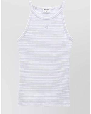 Filippa K Organic Cotton Fine-Ribbed Striped Halterneck Tank Top - White