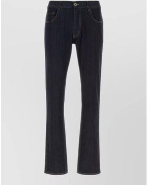Prada Stretch Denim Jeans Belt Loops Five Pockets - Blue
