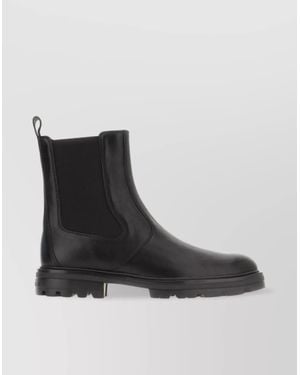 Hogan Leather Ankle Boots - Black